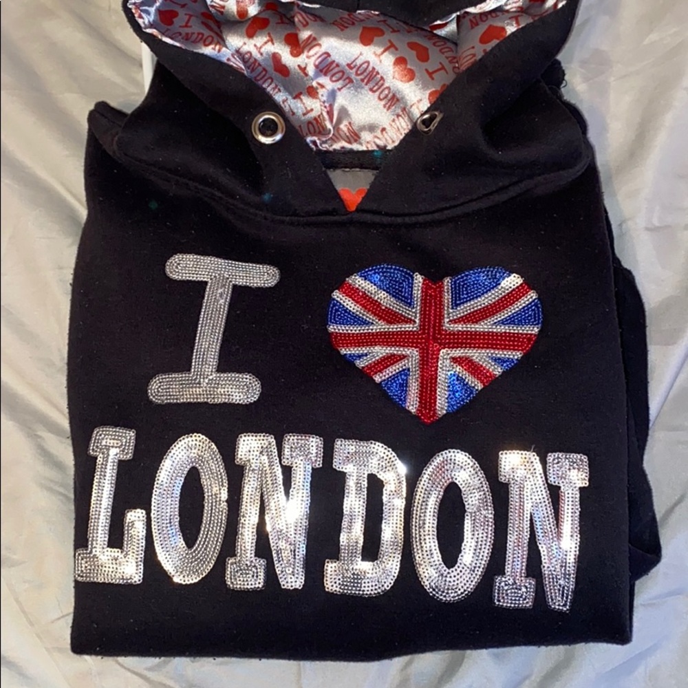 Black I Heart London hoodie